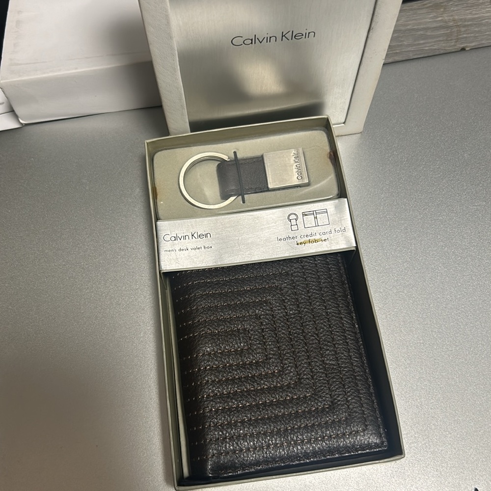 Calvin Klein 79277 Brown Credit Card / Wallet Gift Box Set - NWT